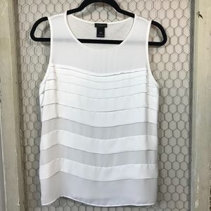 Ann Taylor Factory Sleeveless White Top- Small